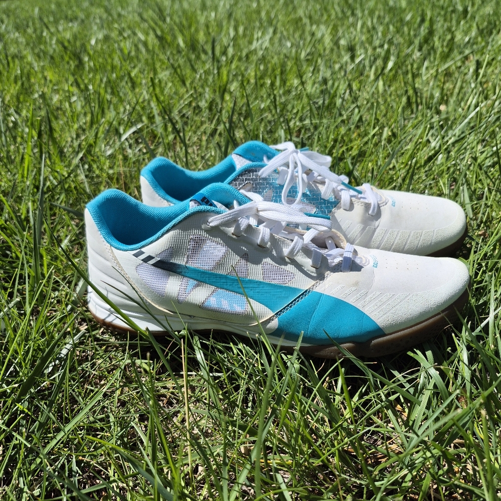 Puma White and Blue Athletic Shoes